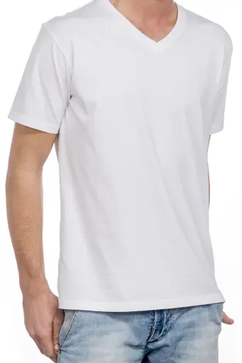 T-shirt V-NECK Men  160 Coton Peigné NO LABEL