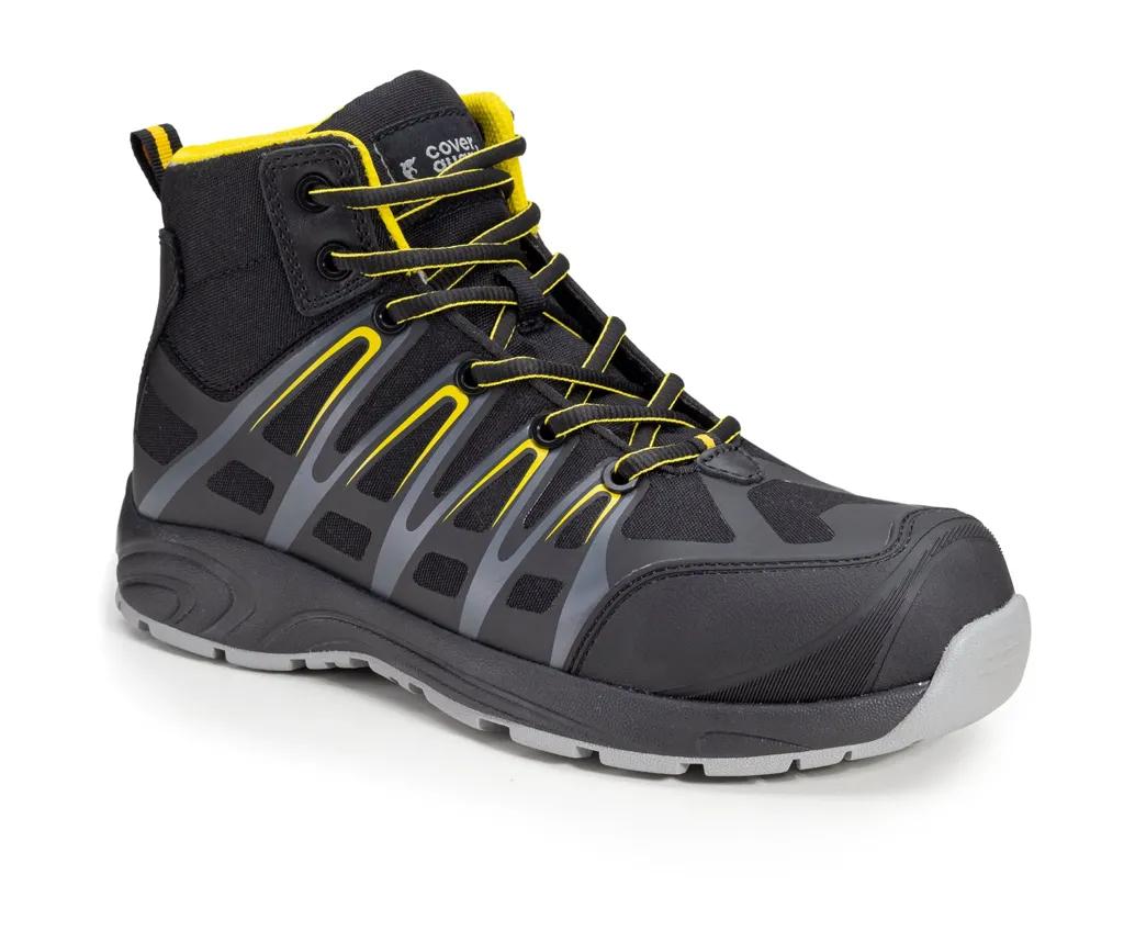 ALUNI S3 chauss sécu Haute Noir Jaune-COVERGUARD FOOTWEAR