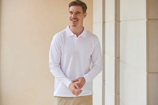 Polo à Manches Longues Coolplus pour homme-HENBURY