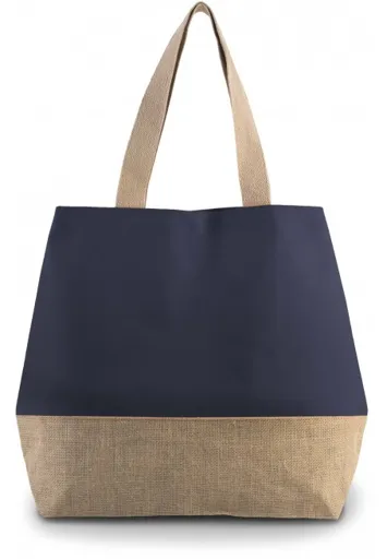 Sac shopping en toiles de coton & jute-KI-MOOD