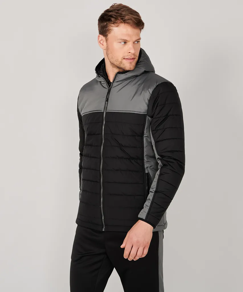 Hooded Contrast Puffer Jacket-FINDEN HALES