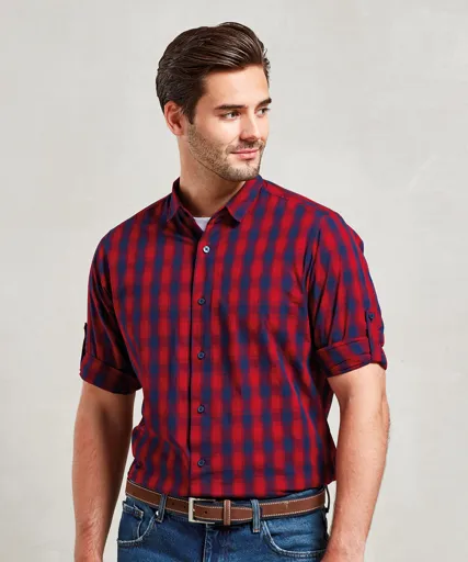 Chemise Homme Manches Longues à carreaux en coton Mulligan-PREMIER