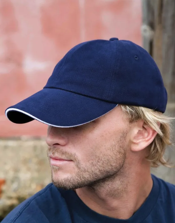 Memphis Brushed Coton Low Profile Sandwich Peak Cap-RESULT HEADWEAR