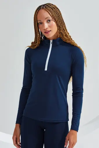T-shirt Performance manches longues femmes ¼ zip TRIDRI