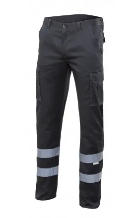 Pantalon Stretch Multipoches à Bandes Reflechissantes-VELILLA