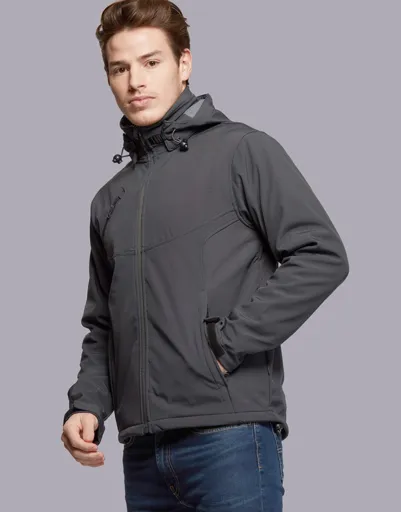Blouson Softshell Homme 3 Couches à Capuche Amovible-MUSTAGHATA
