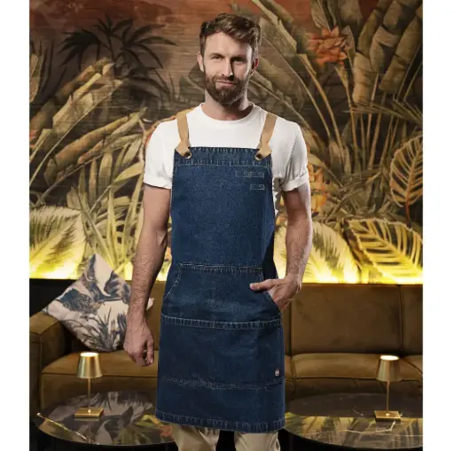 [KYLS41] Tablier à bavette denim style urbain KARLOWSKY