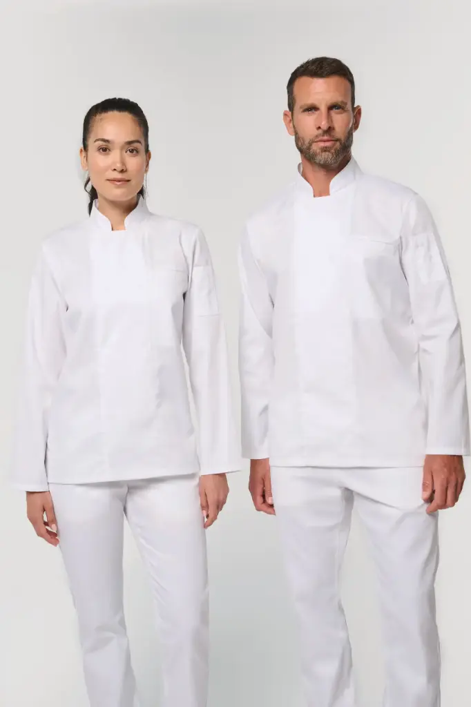 Veste de cuisine écoresponsable et respirante manches longues unisexe WK. Designed To Work